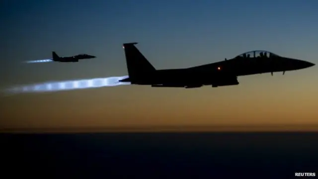 Ndege za marekani zikitekeleza mashambulizi nchini Syria