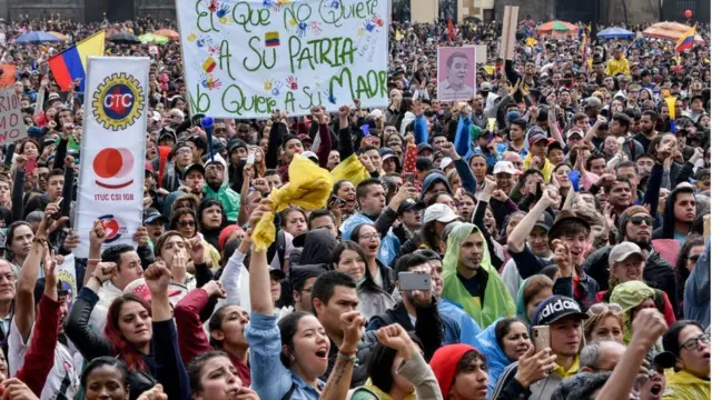 Protesta en Bogotá.
