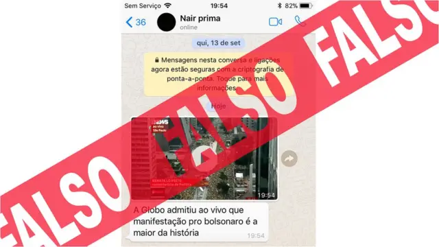 Mensagem falsa que circulou no WhatsApp com vídeo da Globonews usado por apoiadoresvai de bet app downloadBolsonaro