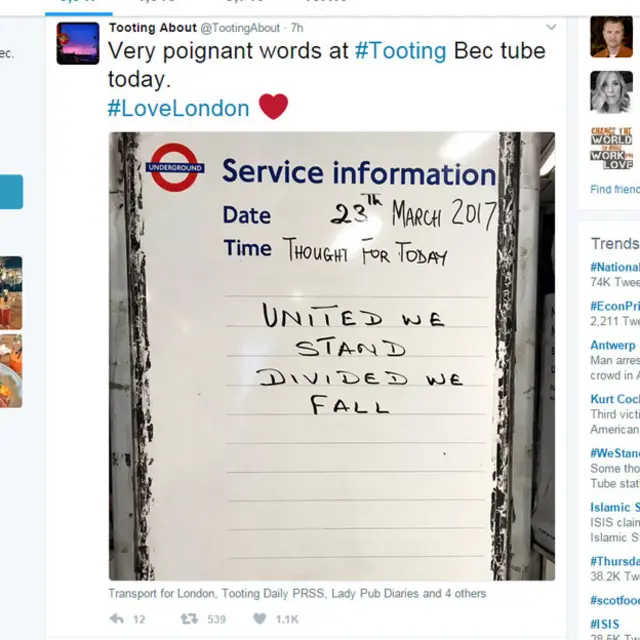 Cartel en la estación de metro de Tooting Bec publicado por @TootingAbout