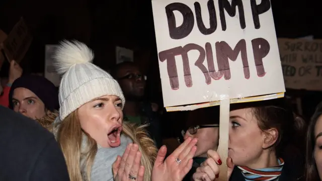 London, protes, Inggris, Trump