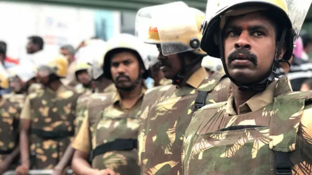 చెన్నైలో భద్రతా బలగాలు