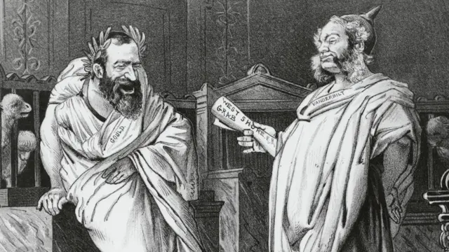 Gould (izq) y William Vanderbilt (hijo y heredero de Cornelius).