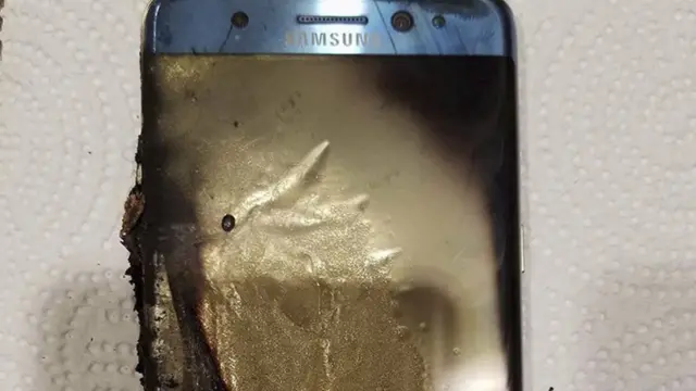 जला हुआ सैमसंग गैलेक्सी नोट 7