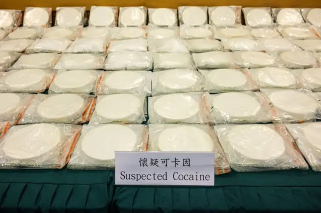 Cocaína procedente do Brasil apreendida em Hong Kong em 2021