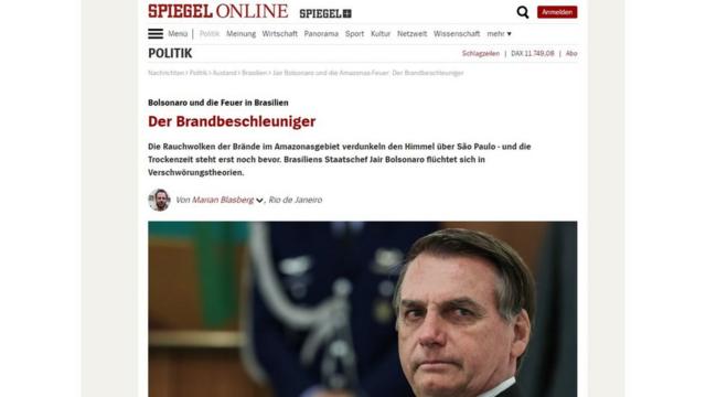 Site da revista alemã Der Spiegel