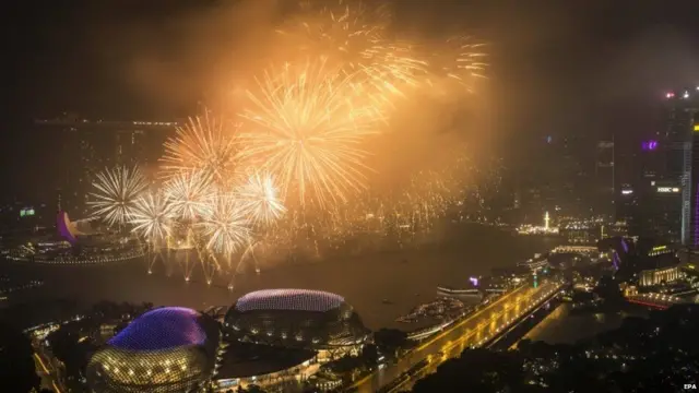 સિંગાપુરમાં નવા વર્ષની ઊજવણી.