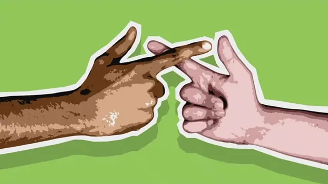 Cruzando dedos con otra persona