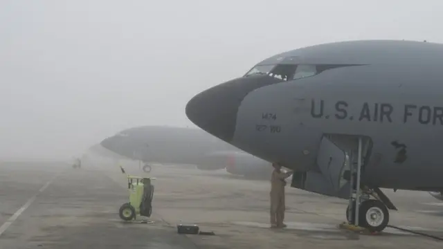 Самолет ВВС США на базе в Катаре