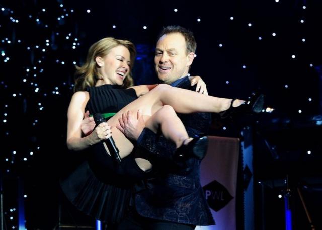 Kylie Minogue and Jason Donovan perform during the Hit Factory Live Christmas Cracker concert, at the O2 arena in London on 21 December 2012
