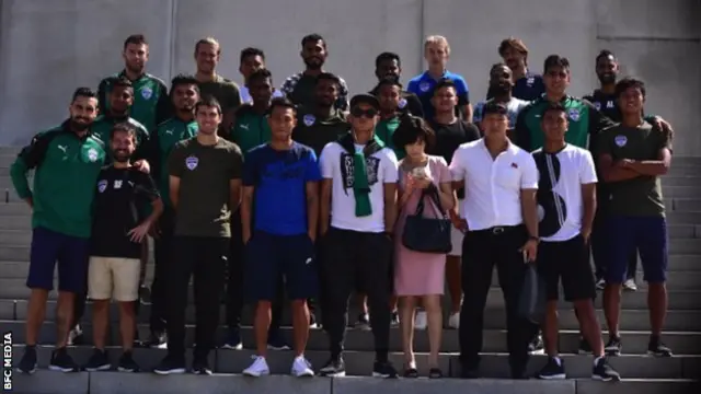 Bengaluru FC players with their North Korean guides
