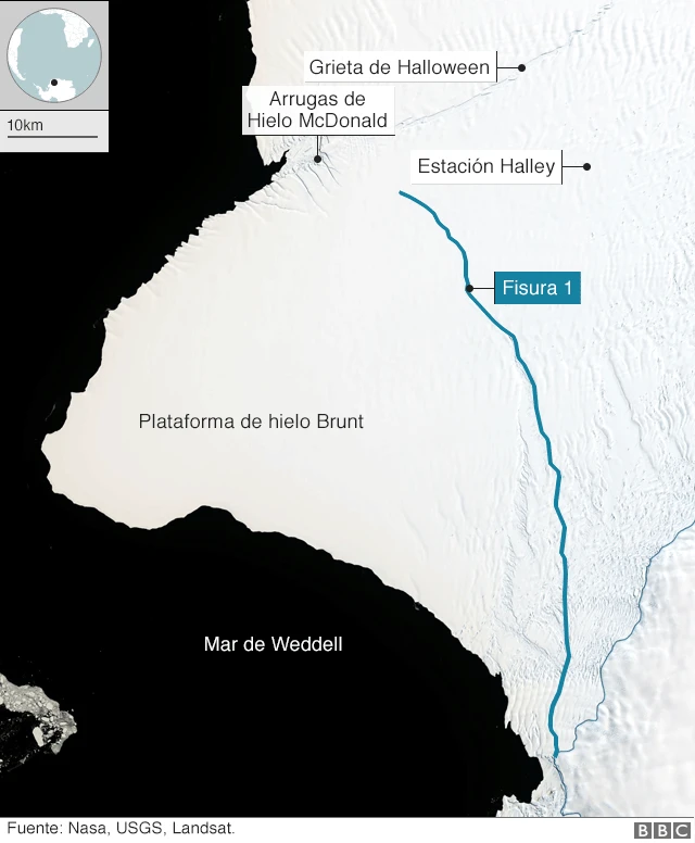 Gráfico Plataforma de hielo Brunt.