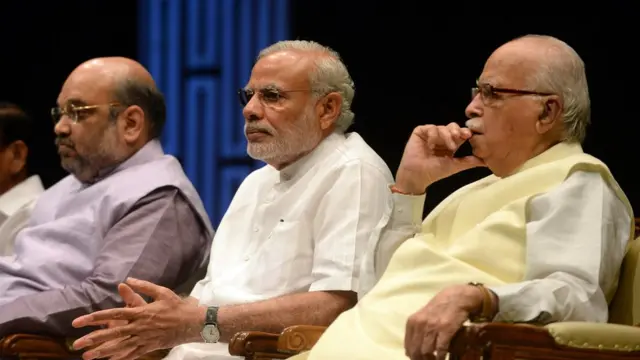 नरेंद्र मोदी, लालकृष्ण आडवाणी और अमित शाह