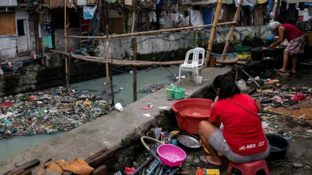 Perkampungan warga berpenghasilan rendah di Manila