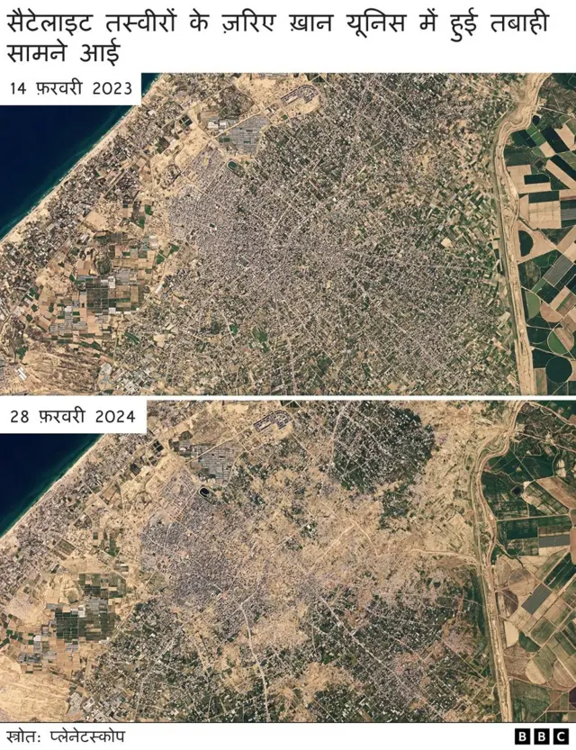 ख़ान यूनिय पहले और बाद में