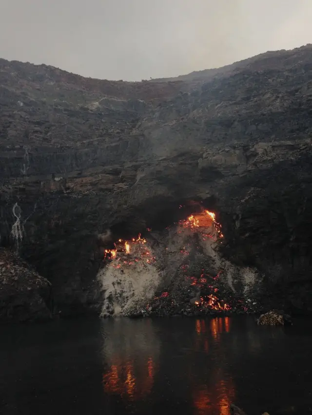 Fuego subterráneo en Jharia.
