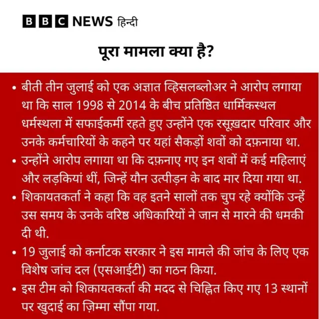 धर्मस्थला मामला