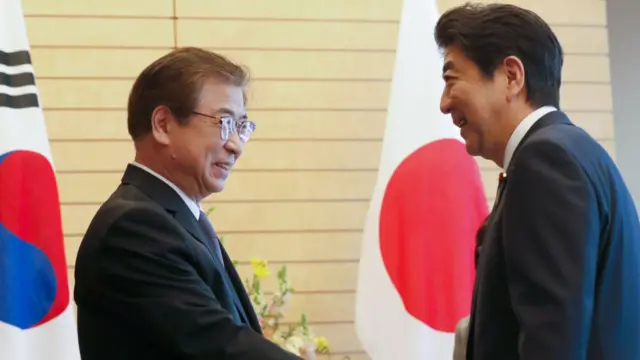 서훈 국정원장과 아베 총리