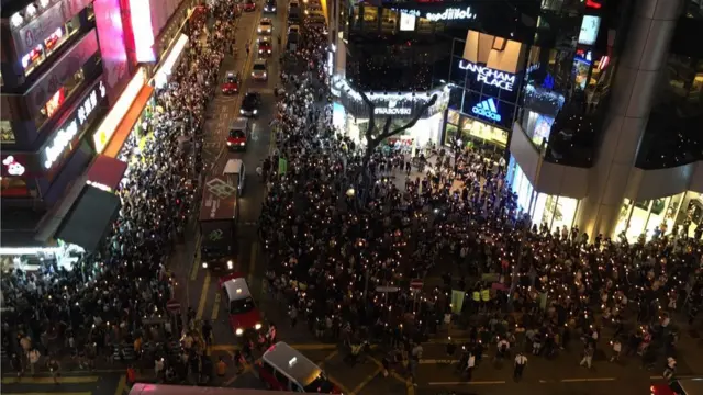 旺角亦有几百人集会。