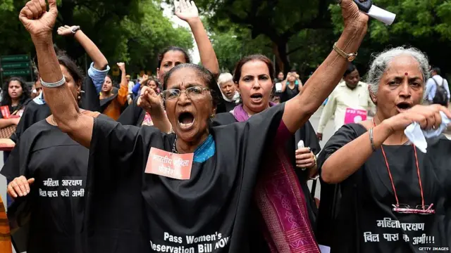 women reservation, protest