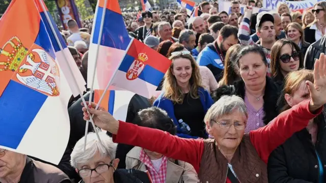 Mitin político en Serbia en 2018.