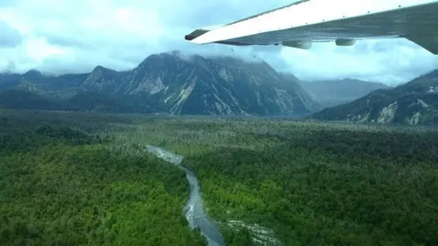 Vista aérea do terreno doado no Chile