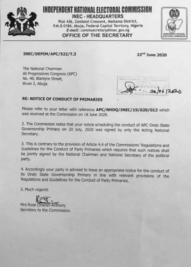 Ondo governorship Election: Kò dájú pé Akeredolu yóò díje dùpò sáà keji lábẹ́ Asíà ẹgbẹ́ òṣèlú APC