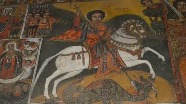 ጎንደር የሚገኘው የደብረብርሀን ስላሴ ቤተክርስቲያን ስዕሎች