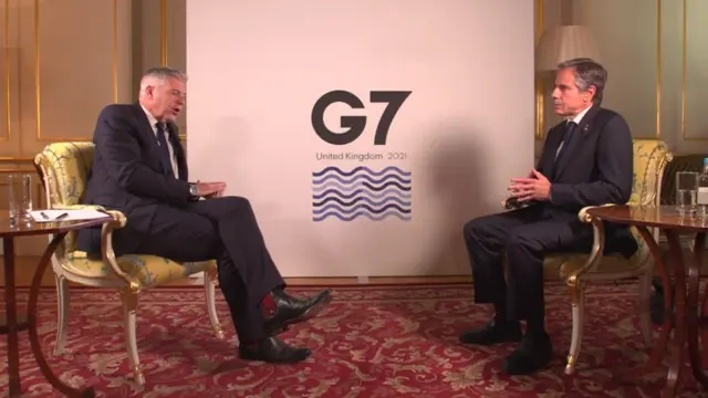 Antony Blinken, G7 toplantısı için geldiği Londra'da BBC'den Justin Webb'in sorularını yanıtladı