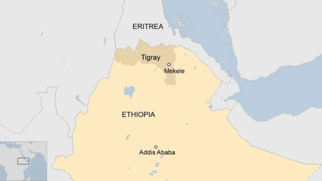 Ikarita ya Ethiopia igaragaza Tigray na Mekelle