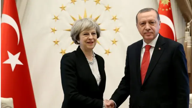 İngiltere Başbakanı Therese May ve Cumhurbaşkanı Recep Tayyip Erdoğan