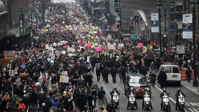 Protesta de Womens March en Nueva York