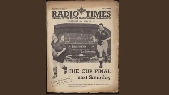 রেডিও টাইমসের প্রচ্ছদে খেলার ধারাবিবরণী শোনার আমন্ত্রণ