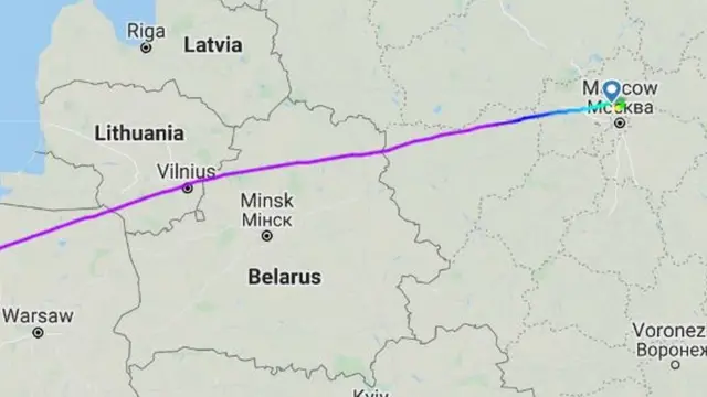 Скриншот с сайта Flightradar24