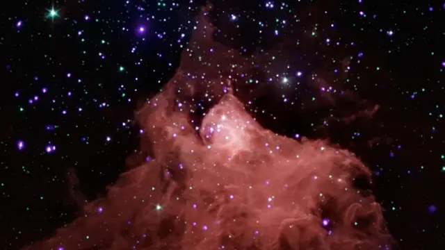 Ilustración de la NASA mostrando gas y polvo interestelar en la nube molecular o cuna de estrellas Cepheus B