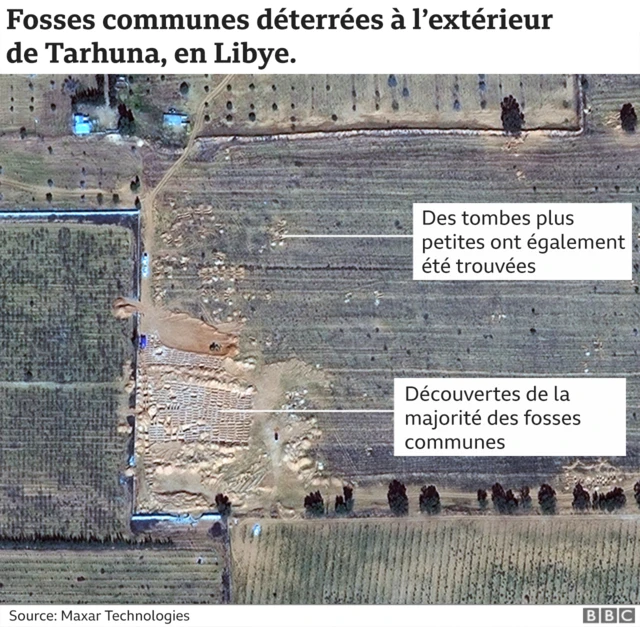 Image satellite des fosses communes