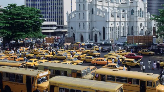 Molue and yellow taxis for streets of Lagos.