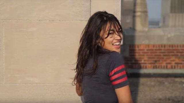 Alexandria Ocasio-Cortez dancing as a student