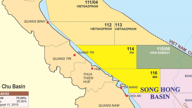 Vị trí Mỏ Kèn Bầu trong lô dầu khí 114 trên Bản đồ Dầu khí Việt Nam