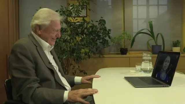 格蕾塔·桑伯格早前透過視像通話接受BBC自然科學節目主持人大衛·艾登堡(David Attenborough)訪問。