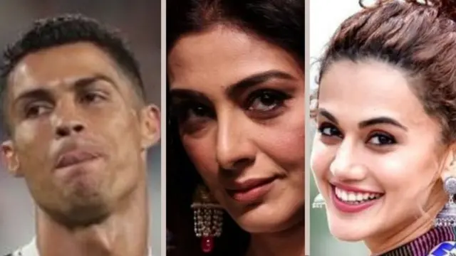 ਕ੍ਰਿਸਟੀਨੋ ਰੋਨਾਲਡੋ ਪਹਿਲੇ ਅਤੇ ਅਦਾਕਾਰਾ ਤੱਬੂ ਦੂਜੇ ਅਤੇ ਤਾਪਸੀ ਪੰਨੂ ਤੀਜੇ ਨੰਬਰ 'ਤੇ ਹਨ