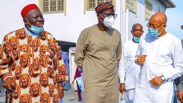 George Obiozor, Babajide Sanwo-Olu na Pascal Dozie
