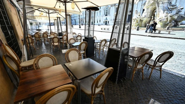 意大利关闭的餐馆