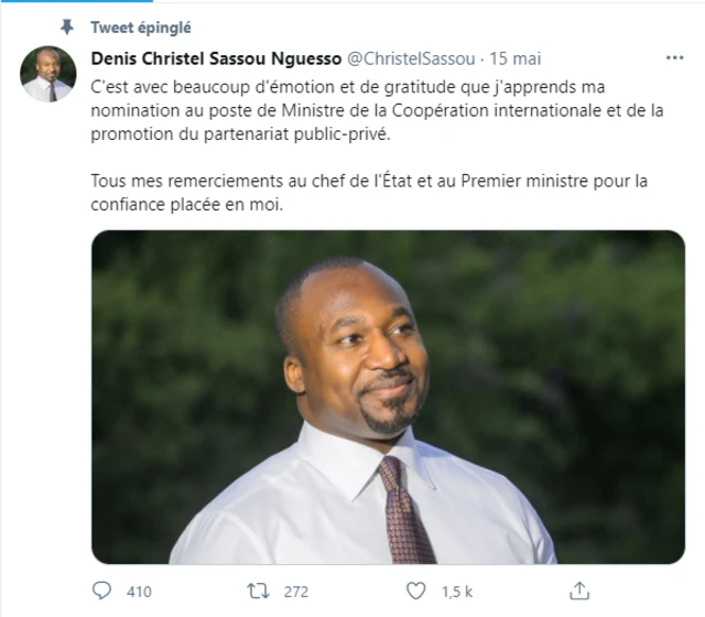 Compte Twitter de Denis Christel Sassou Nguesso