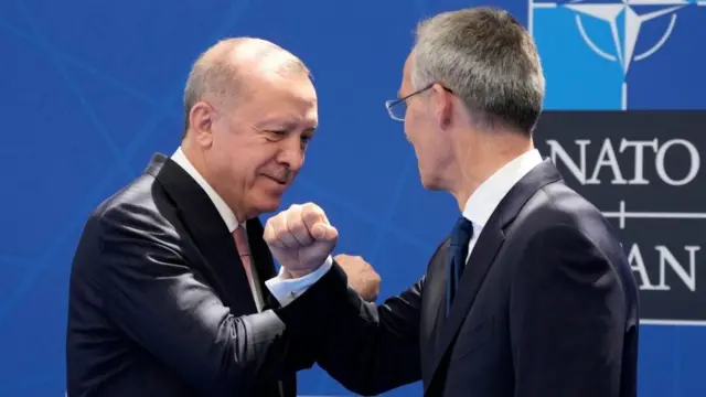 Erdogan e o secretário-geral da Otan, Jens Stoltenberg