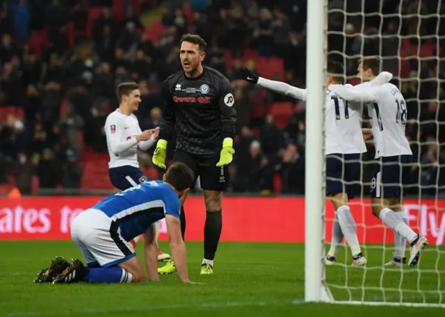 Los jugadores de Tottenham celebran
