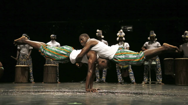 Members of a Burkinabè circus group at the Rencontres Interculturelles du Cirque d'Abidjan in Abidjan, Ivory Coast - Wednesday 16 March 2022