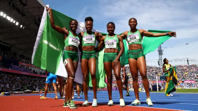 Tobi Amusan, Favour Ofili, Rosemary Chukwuma et Nzubechi Grace Nwokocha