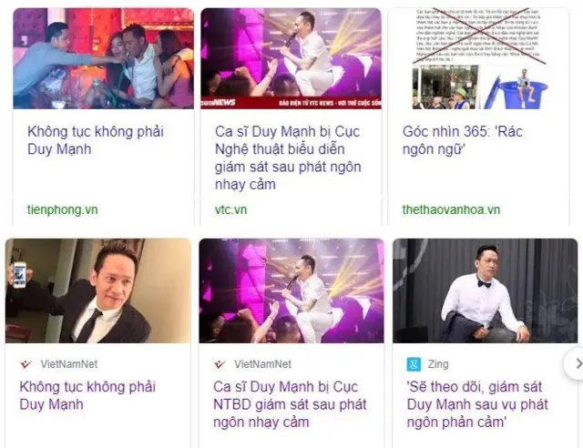 Báo chí đưa tin về vụ Duy Mạnh.