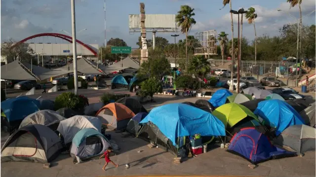 Campamento de migrantes de Matamoros